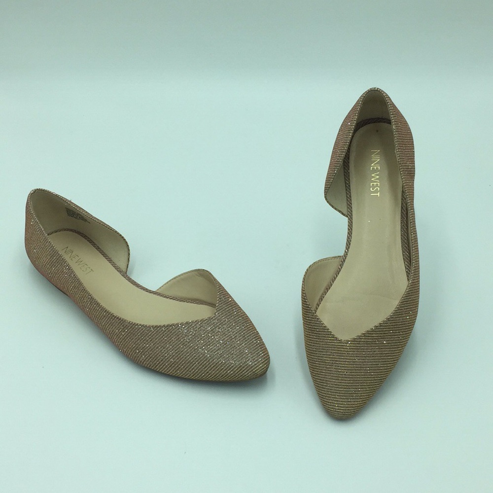 Nine West Rose Gold Shimmering Iridescent Flats
